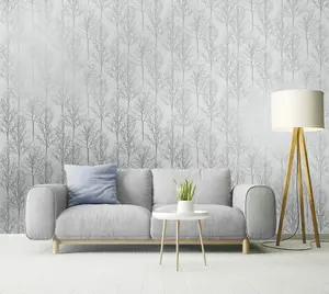 Holden Decor Rhea Trees Grey / Silver Effect Trees & Foliage Smooth Wallpaper