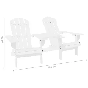 Berkfield Garden Adirondack Chair Solid Fir Wood White