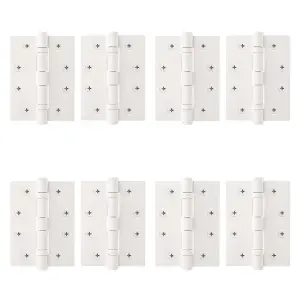 AFIT White Door Hinges - 4 Inch / 102mm  Internal Fire Door Hinges - 4 Pairs