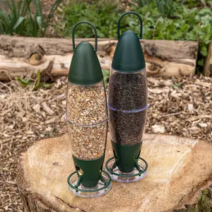 Peckish Plastic Seed & nyger Green Hanging Bird feeder 0.6L