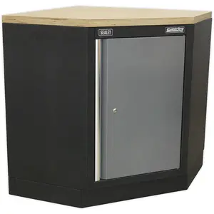 865mm Modular Corner Floor Cabinet with Adjustable Shelf and Lockable Door