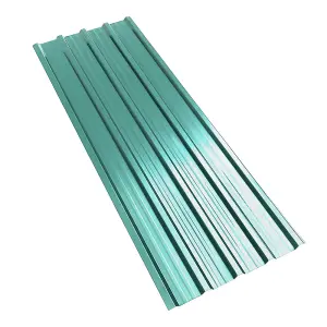 12 PCS Corrugated Sheet Dark Green Metal Panels for Roof and Wall, L 115 cm x W 45 cm x T 0.27 mm