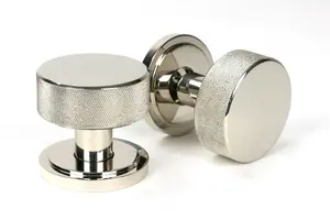 From The Anvil Polished Nickel Brompton Mortice/Rim Knob Set (Art Deco)