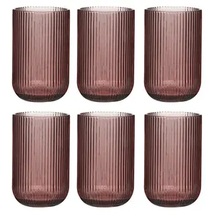 Chanyia Drinking Glass Set (Set of 6) Pink / 13" H