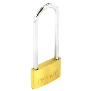 Securit Br Long Shackle Padlock Gold/Silver (50mm)