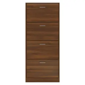 Berkfield Shoe Cabinet Brown Oak 63x24x147 cm Engineered Wood