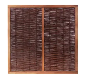 Primrose Premium Framed Willow Hurdle Natural Handwoven Fence Panel 6ft x 6ft