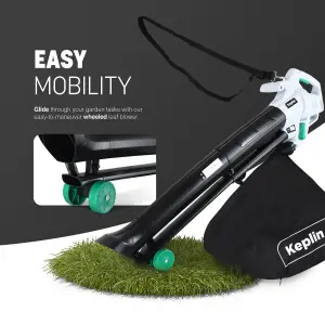 Keplin 3-in-1 Leaf Blower, Garden Vacuum & Mulcher - 3300W, 45L Collection Bag