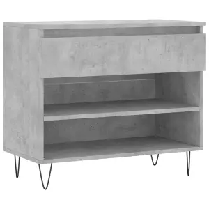 Berkfield Shoe Cabinet Concrete Grey 70x36x60 cm Engineered Wood