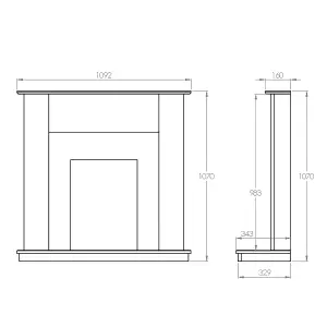 Suncrest Cartmel Oak MDF & stainless steel Freestanding Electric fire suite