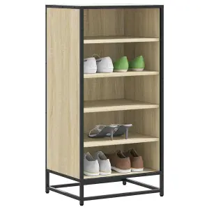 Berkfield Shoe Rack Sonoma Oak 48x38x97.5 cm Engineered Wood