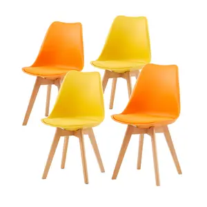 Nero Upholstered Side Chair (Set of 4) Yellow/Orange