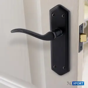 XFORT Matt Black London Suite Lever Latch Handles, Door Handles