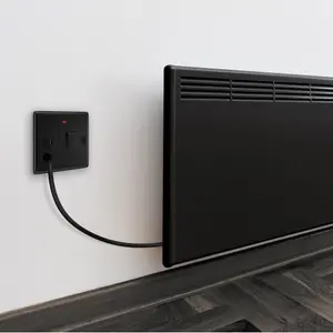 BG Nexus Metal Switched FCU with LED and Flex Outlet, Matt Black