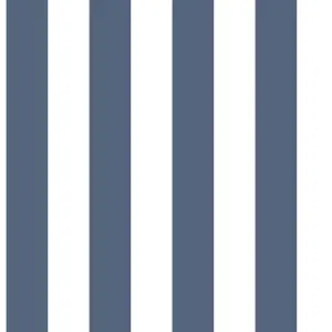 Galerie Deauville 2 Marine Blue White Regency Stripe Smooth Wallpaper