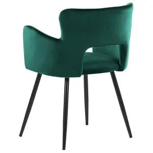 Set of 2 Dining Chairs SANILAC Velvet Emerald Green