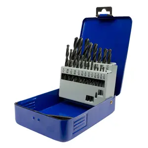 UK Drills HSS Drill Bit Set 21 from 1/16 to 3/8 For Steel Wood Plastic Drilling