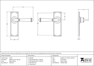 From The Anvil Pewter Regency Lever Latch Set