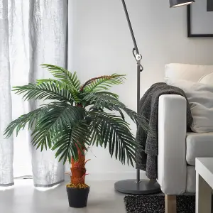 Artificial Plant Artificial Tree Fake Palm Tree House Plant Indoor Outdoor Decorative In Black Plastic Pot H 100 cm