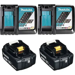 Makita BL1830 18v 2x LXT 3.0ah Lithium Batteries + DC18RC Dual Pack Fast Charger