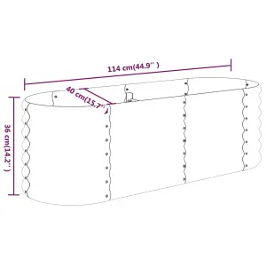 Berkfield Garden Planter Powder-coated Steel 114x40x36 cm Green