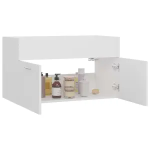 Berkfield Sink Cabinet White 80x38.5x46 cm Engineered Wood