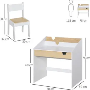 Playful Haven White Kids Desk And Chair Set