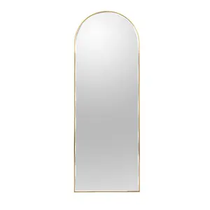 Salma Metal Flat Mirror Satin Brass/Bevel Edge / 170cm H x 61cm W