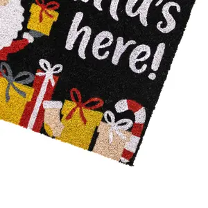 JVL Latex Christmas Coir Door Mats - 40 x 58cm - Santa