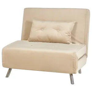 Sofa Bed FARRIS Sand Beige Velvet