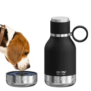 Tritan Water Bottle with Dog Bowl Black 975ml