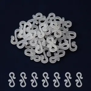 Hang ups 50 Clear Mini Plastic Gutter Hooks, Outdoor Light Hooks Clips, S Hooks