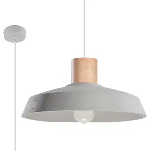 Afra Concrete Grey 1 Light Classic Pendant Ceiling Light