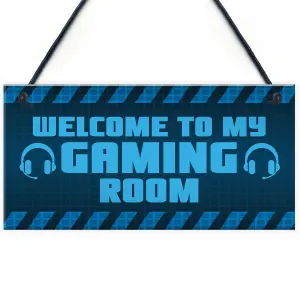 Welcome To My Gaming Room Sign Boys Bedroom Man Cave Sign Christmas Gamer Gift