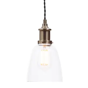 Litecraft Industrial Brass 1 Lamp Ceiling Pendant Light