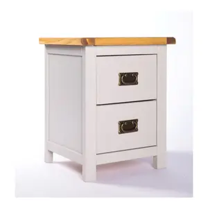 Argenta 2 Drawer Bedside Table Brass Drop Handle