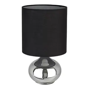 Interiors by Premier Niko Black Fabric Shade Table Lamp