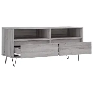 Berkfield TV Cabinet Grey Sonoma 100x34.5x44.5 cm Engineered Wood