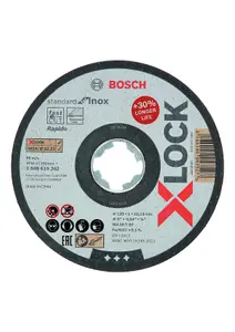 Bosch Professional X-LOCK Standard Straight Cutting Wheel for Inox - 10x125x1x22.23mm - WA 60 T BF