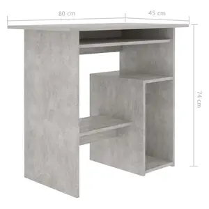 Desk Engineered Wood Concrete Grey / Computer Desk