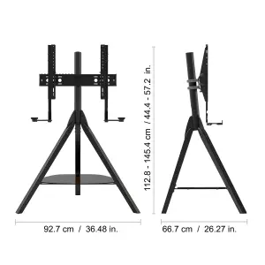 AVF FSLK1001HOXBB Hoxton Sound Tripod TV Stand with Soundbar Mounting Kit in Black / Black