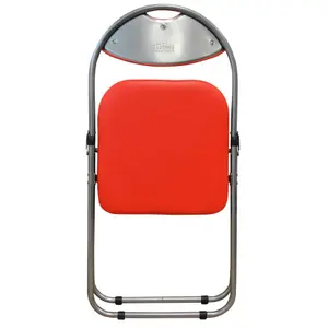 Harbour Housewares - Padded Folding Chairs - Red/Silver - Pack of 2