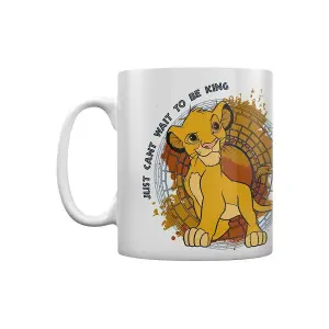 The Lion King Just Cant Wait To Be King Mug White/Yellow (One Size)