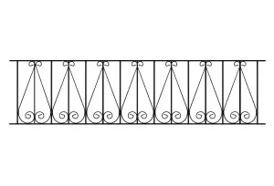 REGA Metal Scroll Garden Railing Panel 1830mm GAP x 395mm High RRZP06