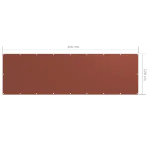 Berkfield Balcony Screen Terracotta 120x400 cm Oxford Fabric