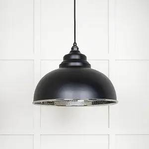 Hammered Nickel Harborne Pendant in Elan Black