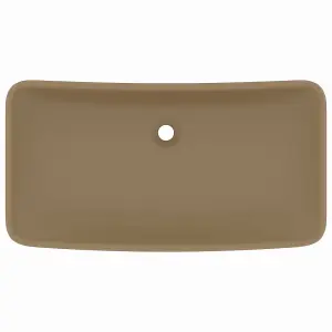 Berkfield Luxury Basin Rectangular Matt Cream 71x38 cm Ceramic