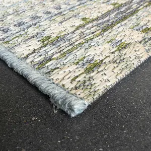 Green Striped Outdoor Rug, Striped Stain-Resistant Rug For Patio, Garden, Deck 5mm Modern Outdoor Rug-160cm X 230cm