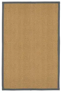 Brown, grey Herringbone weave Medium Rug, (L)150cm x (W)100cm