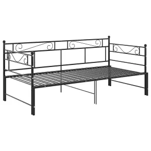 Berkfield Pull-out Sofa Bed Frame Black Metal 90x200 cm